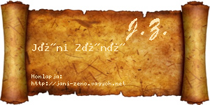 Jáni Zénó névjegykártya